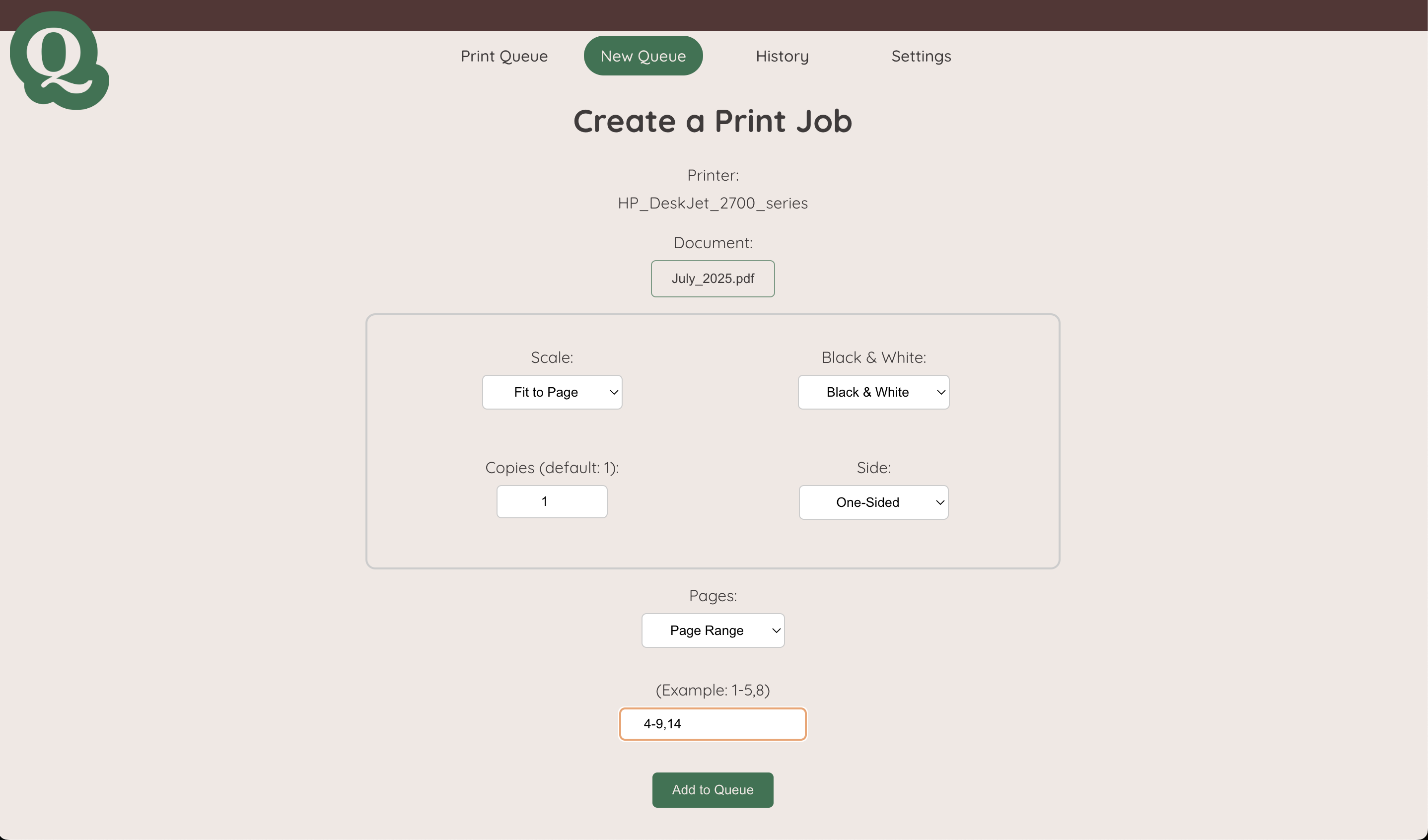 Image of the Create page